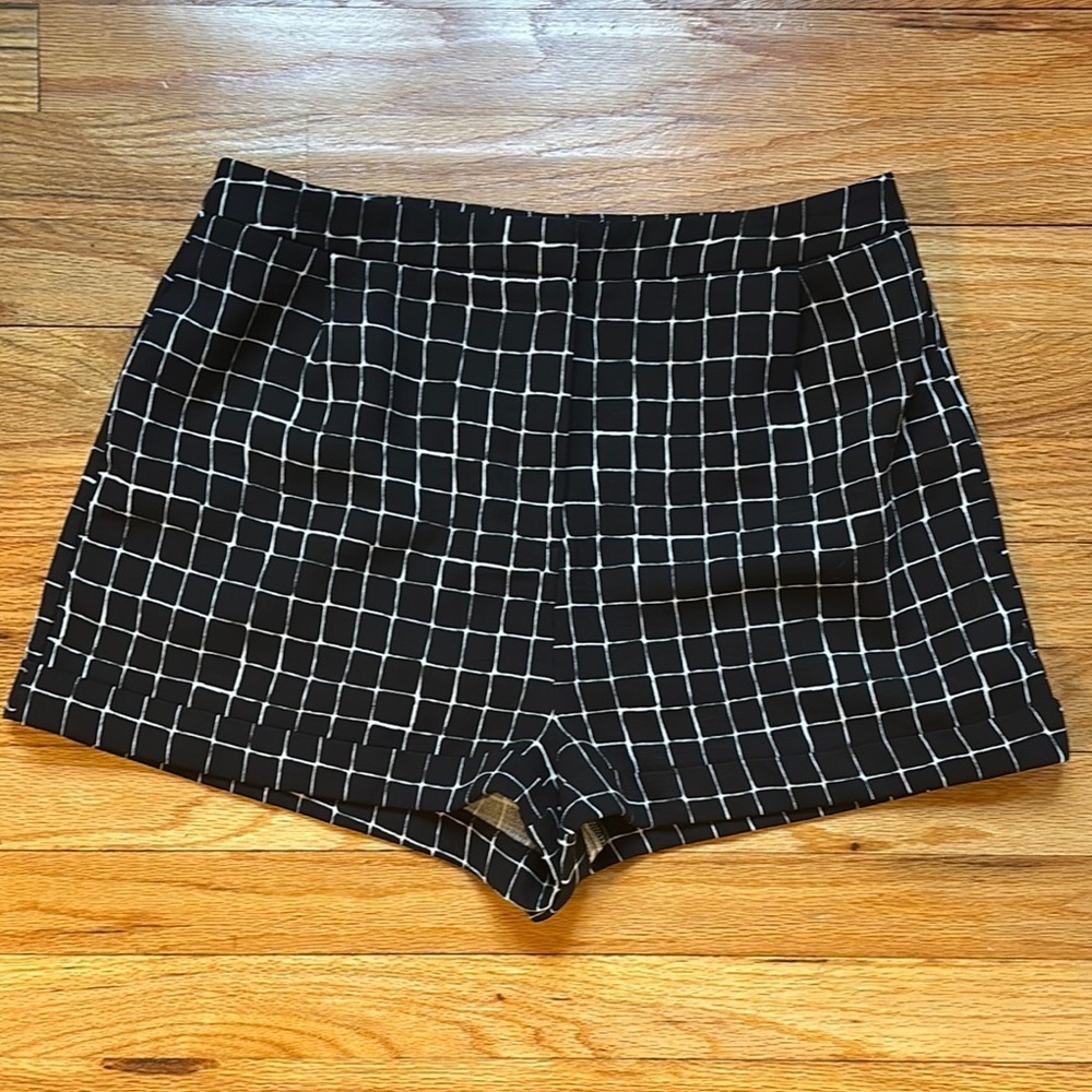 Black and White Checkered Women's Shorts